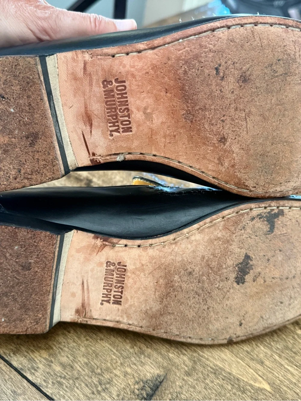 Johnston Murphy Black Leather Slip-On Men's Loafers